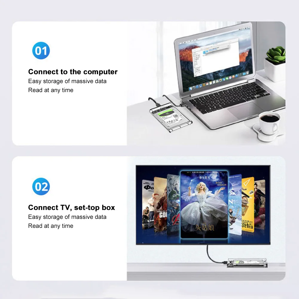 

Hard Disk Box USB 3.0 2.5 Inches HDD Enclosure External HD Storage Device Hard-Disk Case 2.5-Inch Portable Hardisk