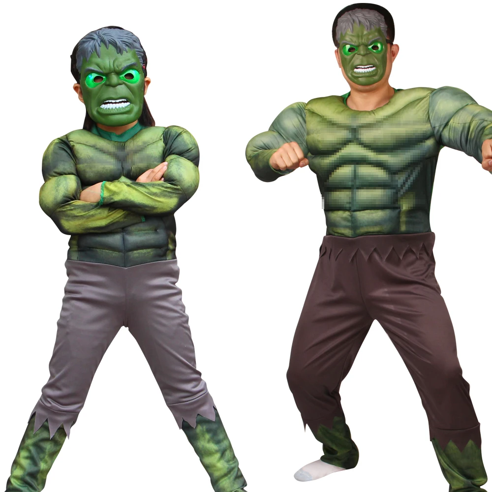 Одежда для Хэллоуина Праздник Новый Hulkboy мышц с маской детей и взрослых костюмы
