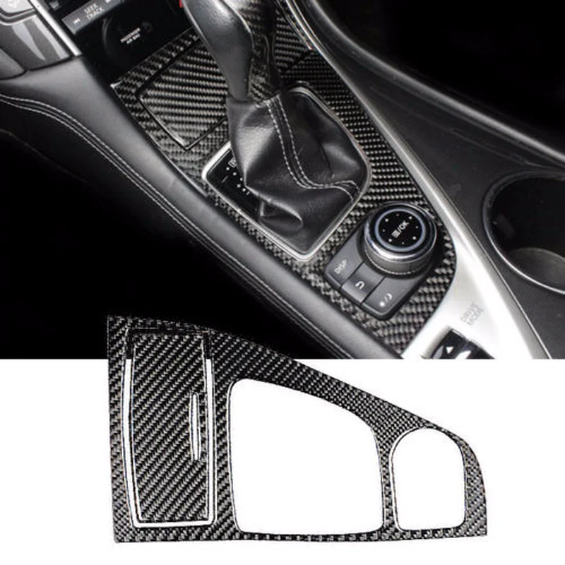 

For Infiniti Q50 Q60 2014 2015 2016 2017 2018 2019 2020 Carbon Fiber Gear Shift Box Panel Frame+Cigarette Ash-Tray Cover Trim