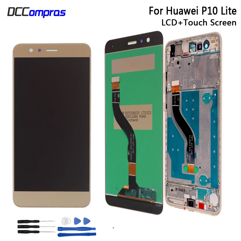 Оригинальный ЖК дисплей для HUAWEI P10 Lite сенсорный экран дигитайзер в сборе запасные