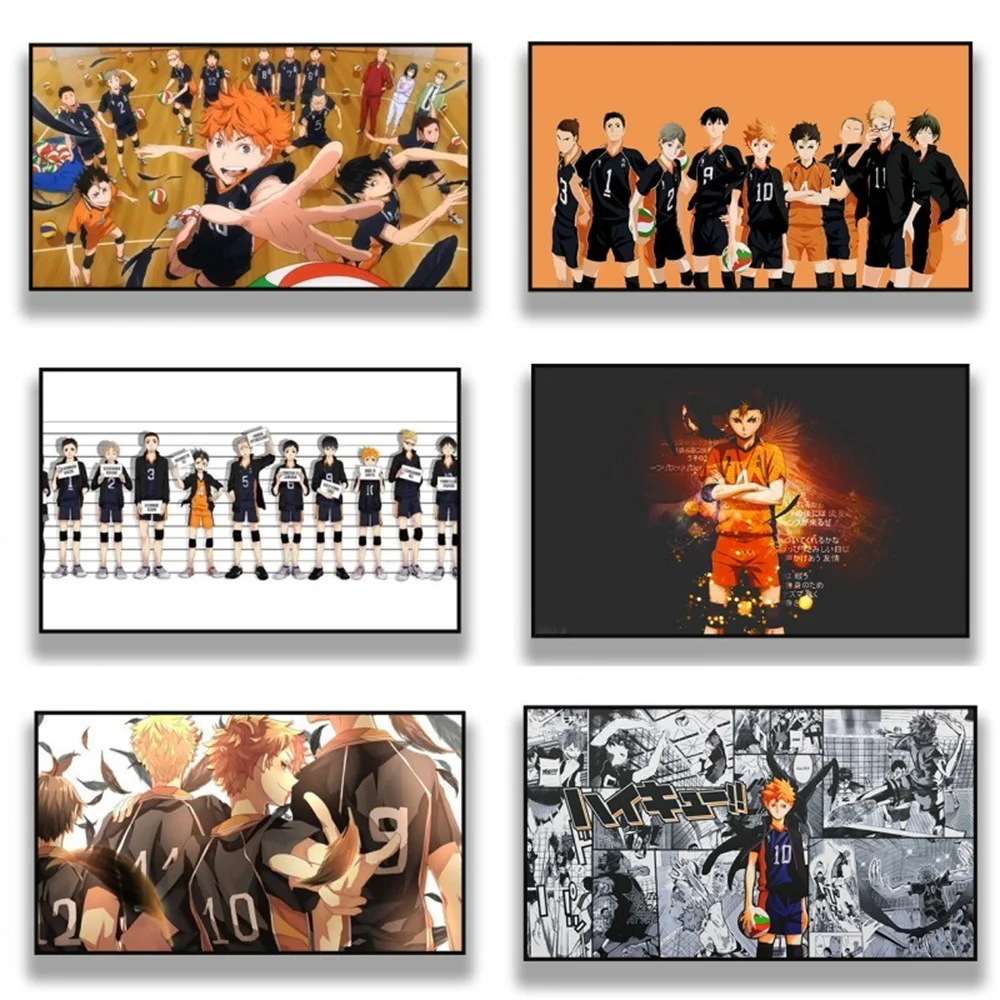 

Японское классическое Аниме Haikyuu! Постер с рисунком манги, украшение для дома, гостиная, спальня, детская комната, художественная настенная ...