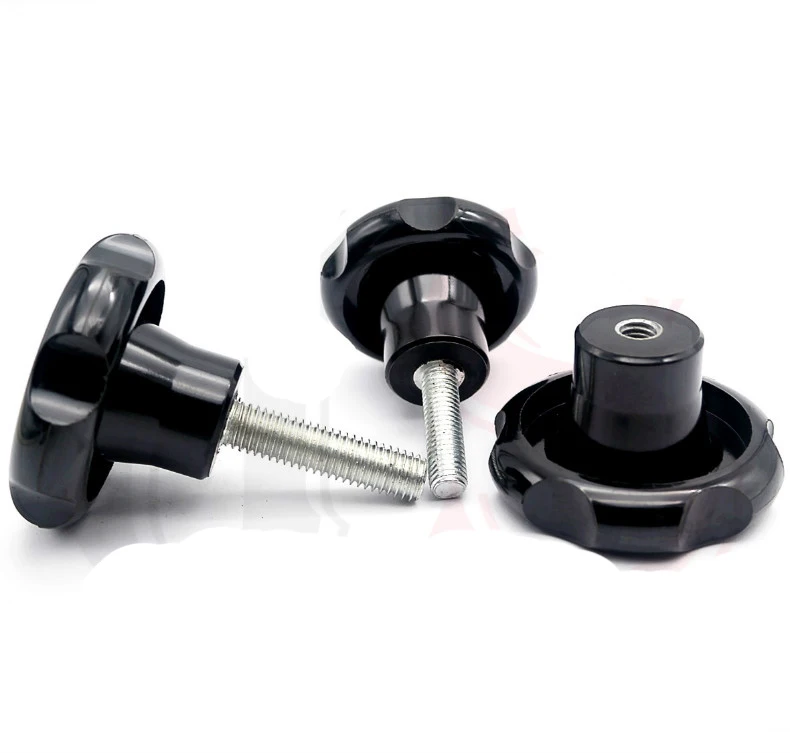1pcs M10 bakelite hexagonal ripple screws handwheel handle bolt plastic head knob hand screw 15mm-60mm length | Обустройство дома