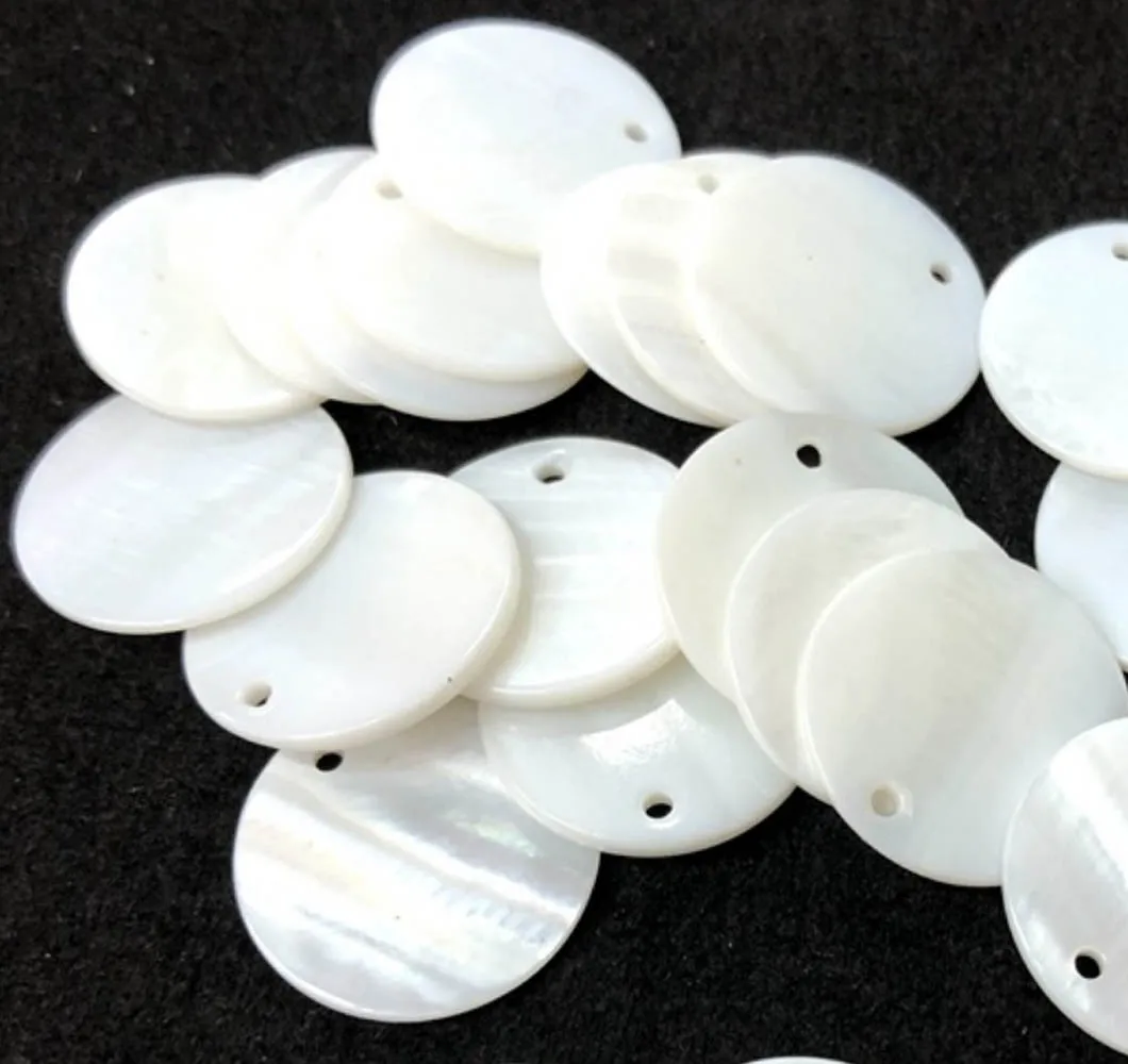 Набор круглых плоских бусин для монета ракушка из чистого белого перламутра 50 шт. подвесные шарики высокого качества 30 мм 25 мм 20 мм 15 мм 8 мм