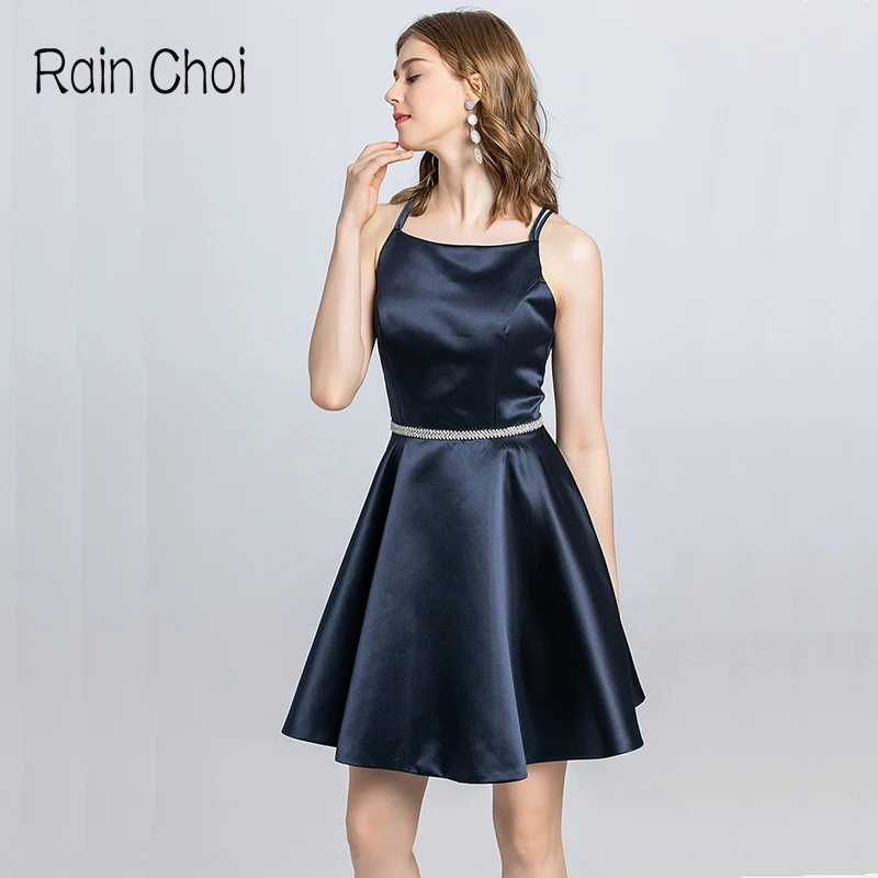 

Короткое мини коктейльное платье с открытой спиной; Элегантное вечернее платье