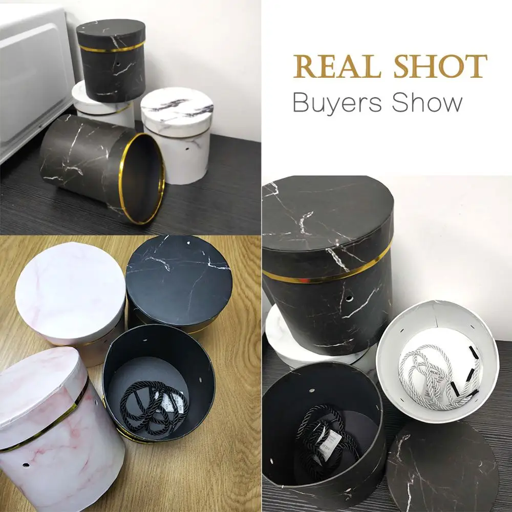 

4/8Pcs Portable Round Flower Gift Box Paper Packaging Boxes with Lid Flower Bucket Cardboard Present Hat Box Valentines Day Gift