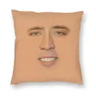Роскошный чехол для диванной подушки с изображением Николаса Кейджа на все лицо, украшение на заказ, Забавный чехол для подушки с мемом, 40x40 см, наволочка для дивана
