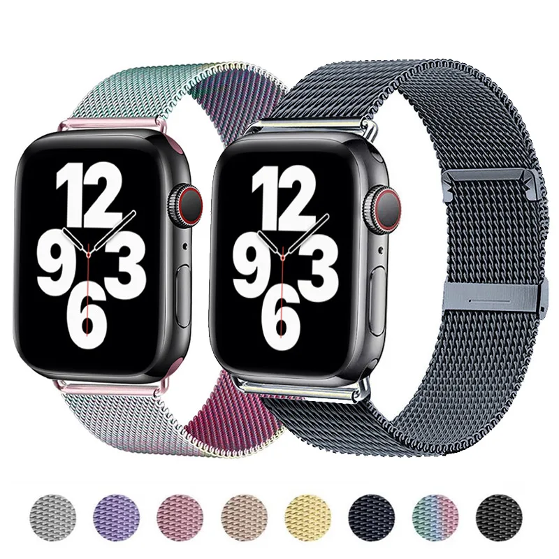 

Ремешок «Миланская петля» для Apple watch band 44 мм 40 мм 38 мм 42 мм, металлический браслет из нержавеющей стали для iWatch series 5 4 3 se 6