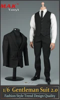 16 black men gentleman suit clothing clothes set fit for 12 male young boy action figure accessories