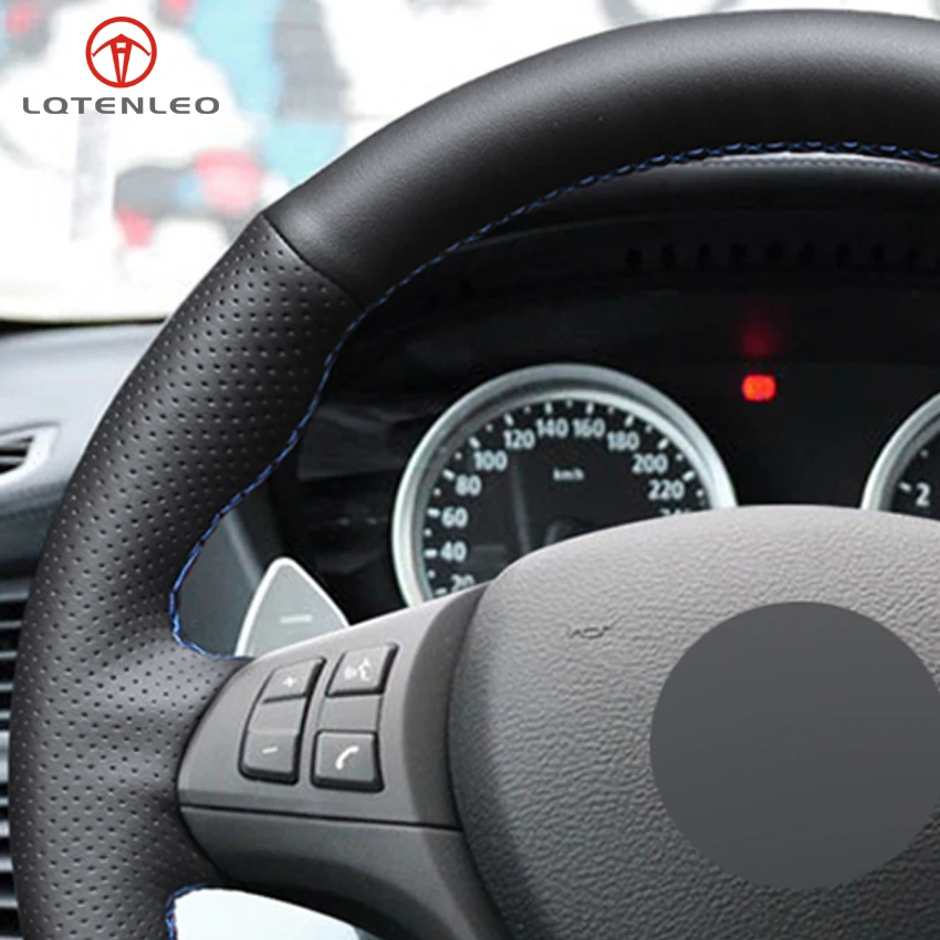 LQTENLEO черный из натуральной кожи DIY для BMW M Sport X5 E70 M50d 2006 2013 X6 E71 2009 2014|car steering wheel