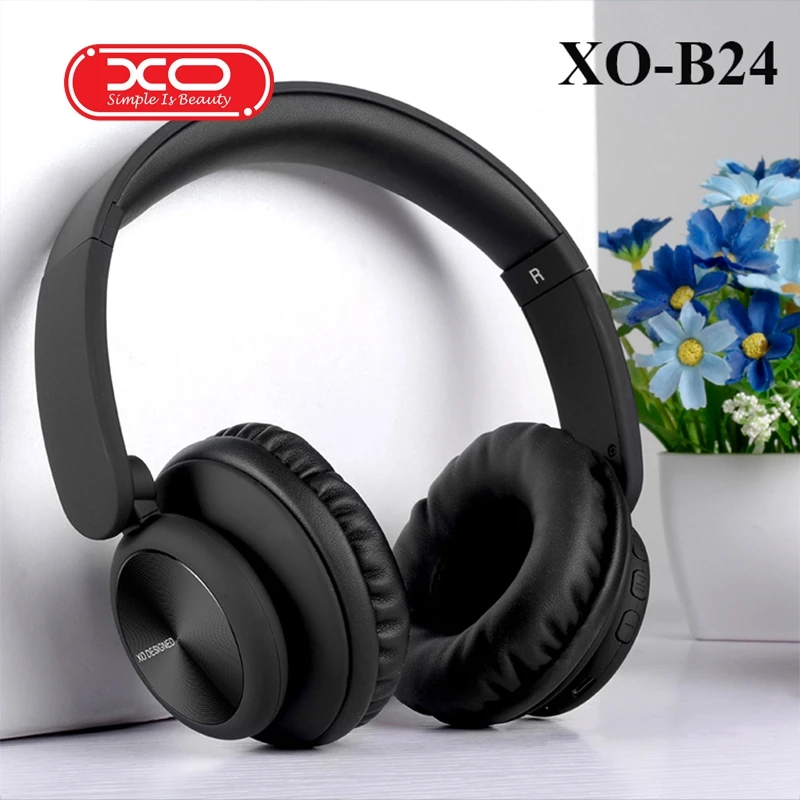 

XO B24 Wireless Headphones Bluetooth 5.0 HiFi Stereo Foldable Headset Audio Mp3 Noise Ear Headphones Passive Noise Cancellation