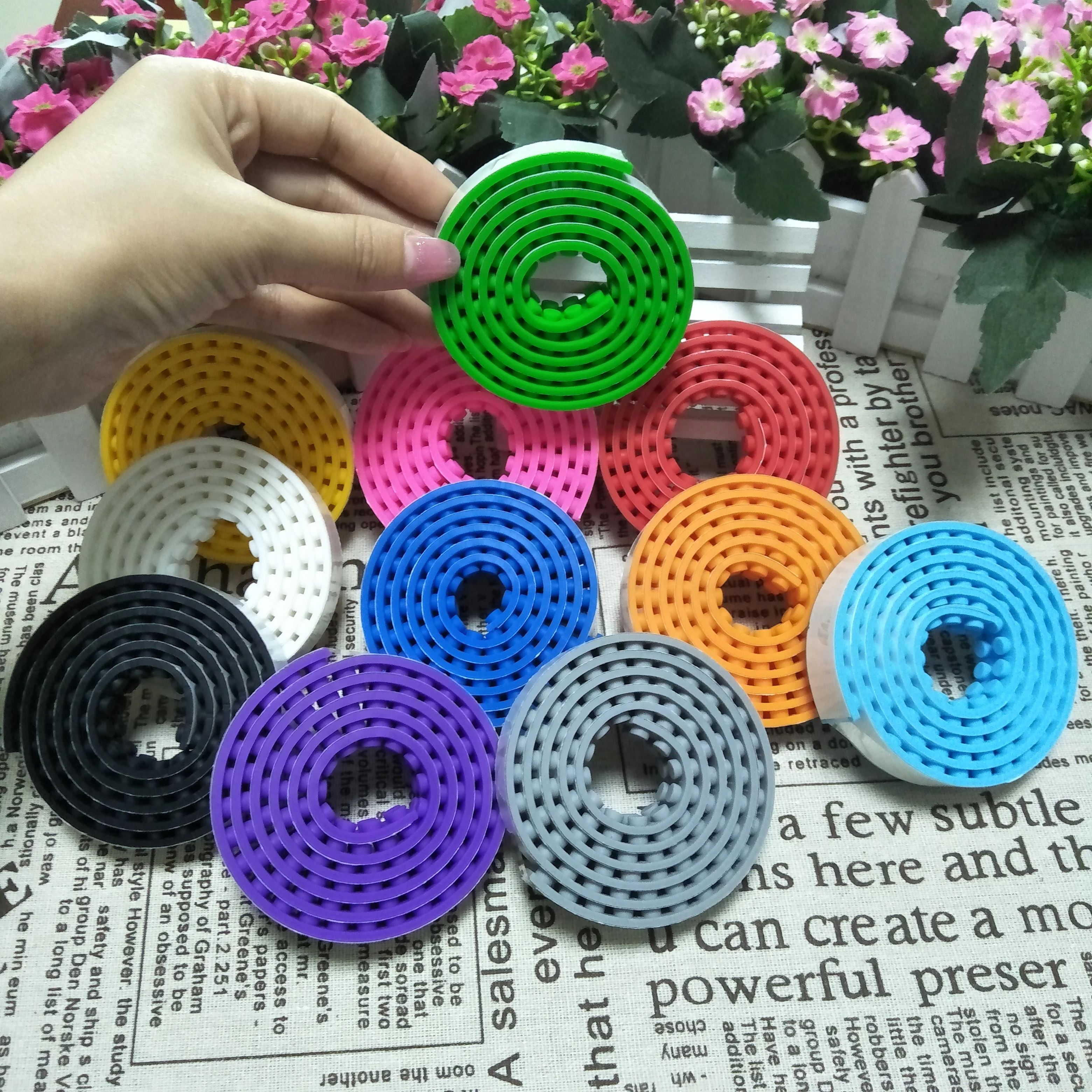 5 шт. 2*115 точек клейкая пластиковая лента дети взрослые DIY строительные блоки