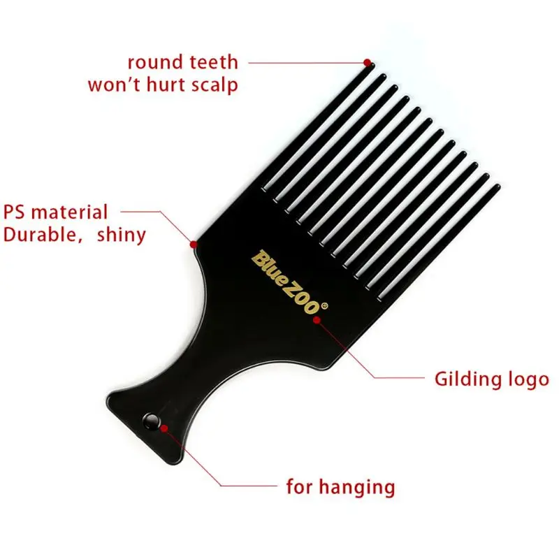 Мужская винтажная расческа для волос с широким зубом вьющихся Ретро стиль масло