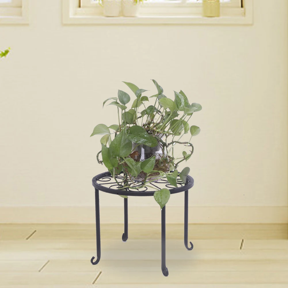 

4pcs/set Flowerpot Painted Flower Stand Wrought Iron Countyard Household Outdoor Decoration Round Shape Organizer