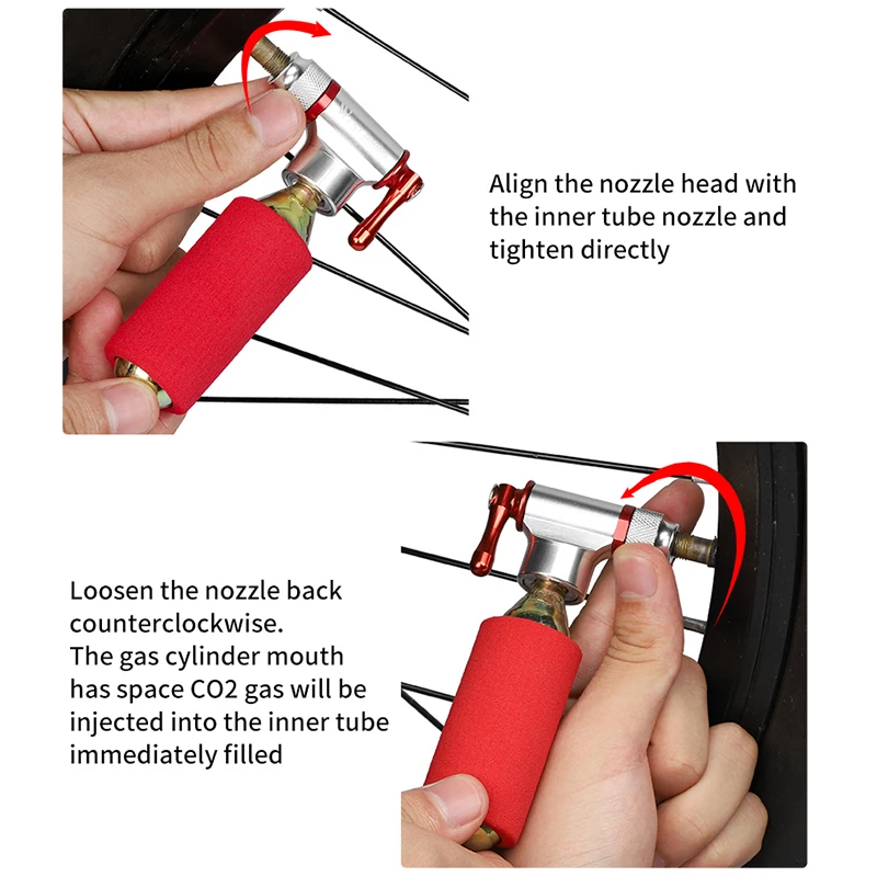 

Mini Bicycle Pump Aluminum Alloy CO2 Inflator Head Portable Emergency Cycling Pump MTB Bike Pump Bike Bicycle Accessories