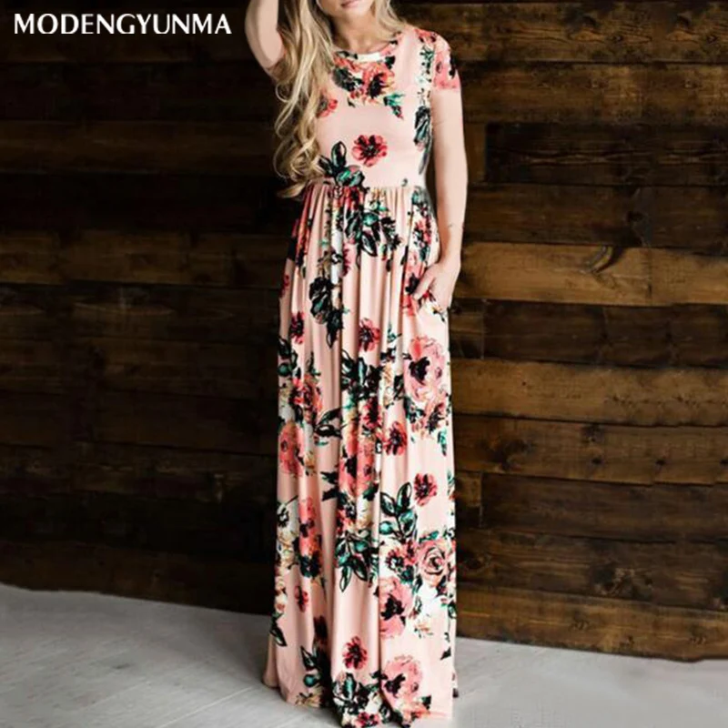Женское летнее длинное платье с цветочным принтом размеры до XXXL | Мать и ребенок