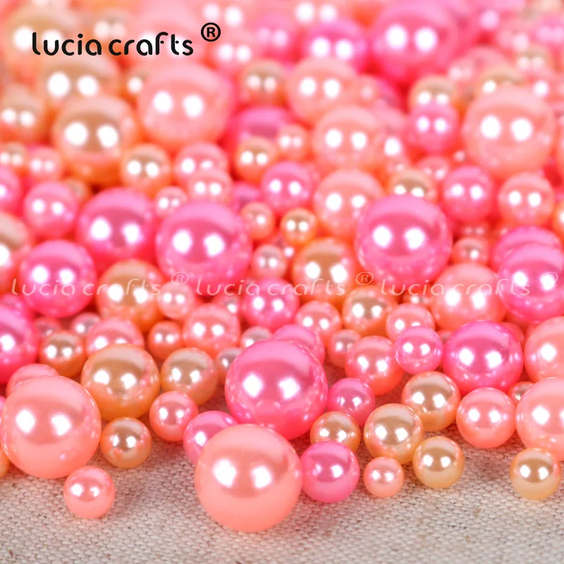Lucia Crafts 50 г круглые жемчужные бусины разных размеров без отверстий для женщин