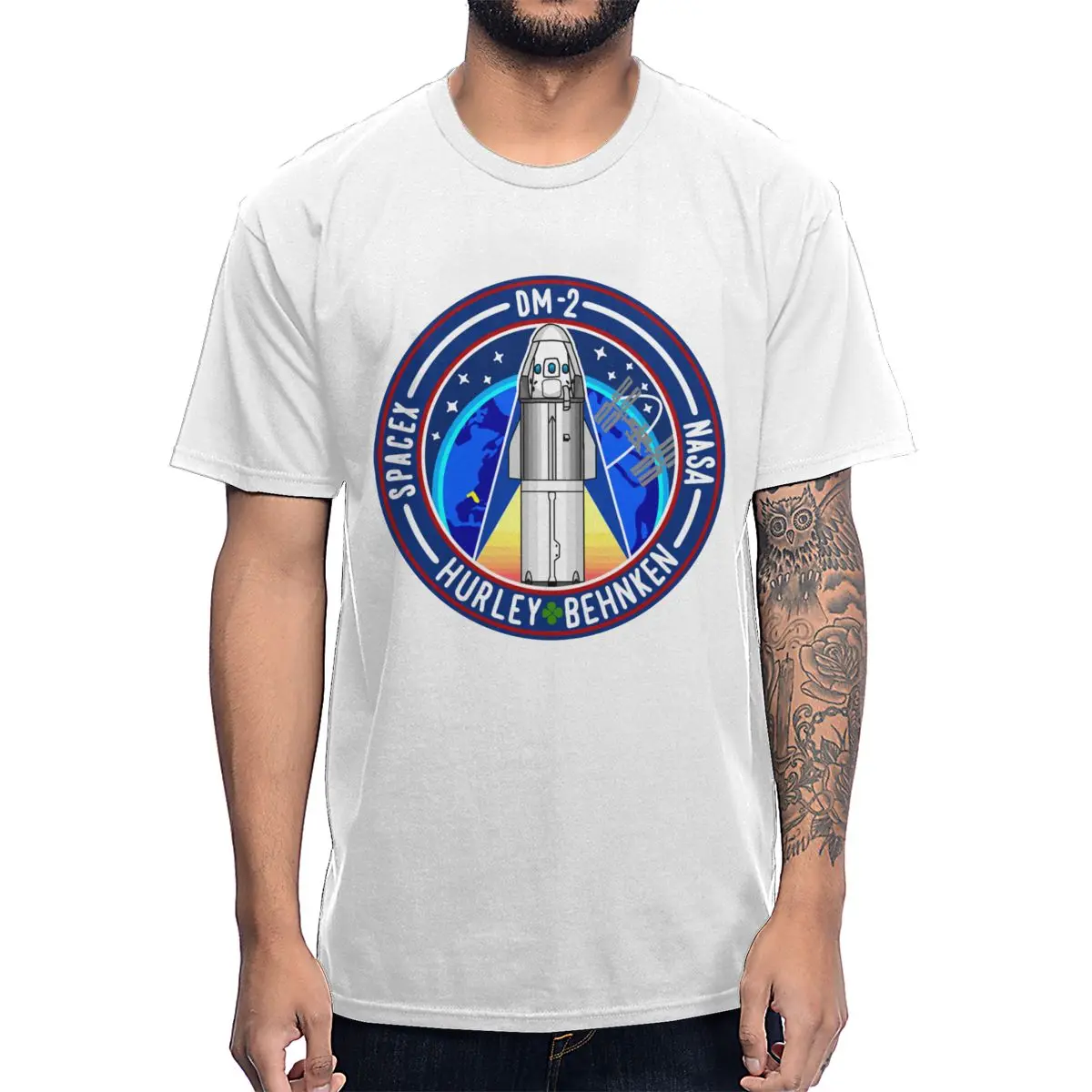 Футболка Tesla SpaceX Demo 2 с логотипом Crew Dragon|Мужские футболки| |