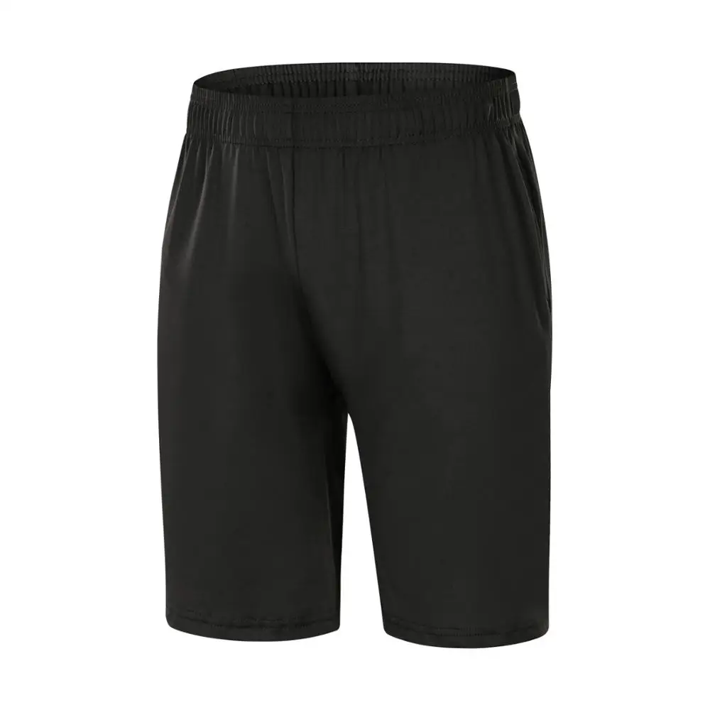 

Summer Sport Running Middle Pants Men Unique Gym Fitness Loose Shorts Quick Drying Training Pants Black Pure Color Shorts