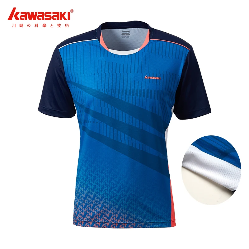 

2021 Kawasaki Badminton T-Shirt Men tennis shirt Quick Dry Short-Sleeve Training Breathable Shirts For Male ST-Q1308
