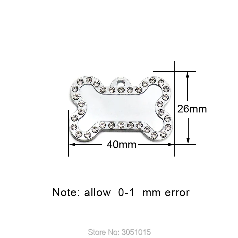 100 шт. идентификационные метки Стразы для собак из нержавеющей стали|ID бирки| |