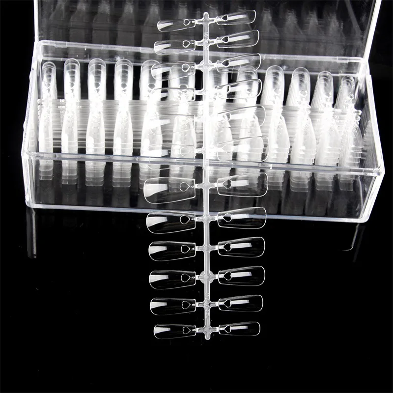 

2020 New Arrival False Nails Full Cover Bubble Extension Nail Sheets Folding Seamless Love Heart Hollow Fake Nail Tools 504 PCS