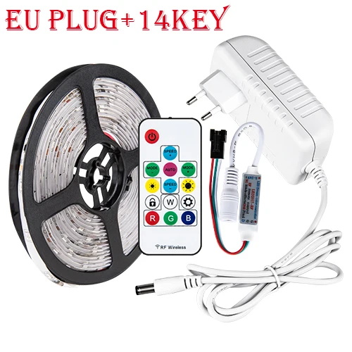 EU Plug Set 14key 5050 SMD светодиодный светильник полоса WS 2811 IC Warerproof светодиодный светильник ing для шкафов под шкафом DC12V светодиодный декоративный светильник для дома, мебели для спальни - Цвет: EU Plug Set 14key