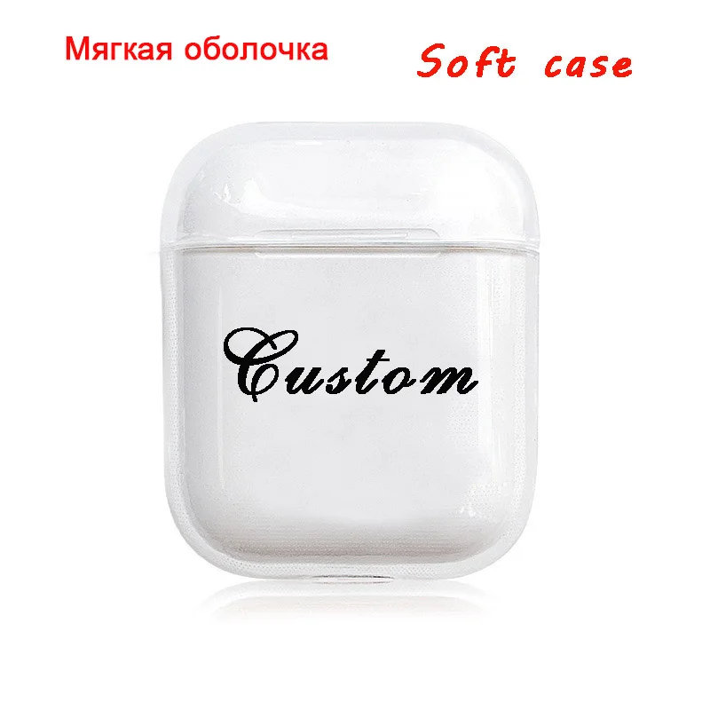REJ Для airpod чехол на заказ с именем и узором Прозрачный жесткий пластиковый милый чехол для Air Pods DIY Индивидуальные буквы и узоры - Цвет: REJ