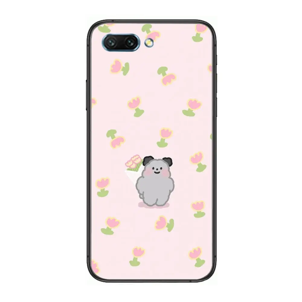 

Cute cartoon bear case clear Phone Case For Huawei Honor 10 9 8 7 N Pro Lite A C RU Black Etui Coque Hoesjes comic fashion