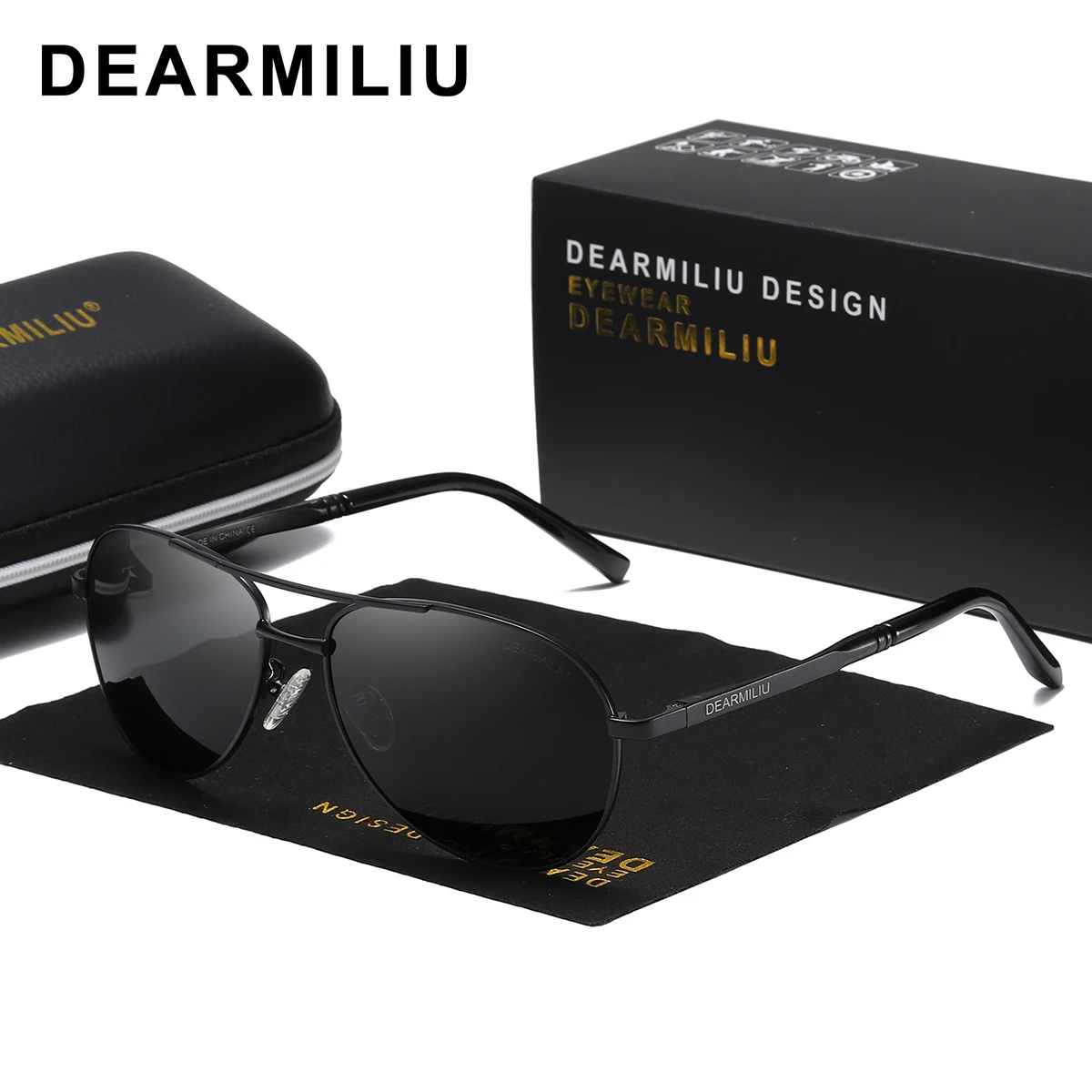

DEARMILIU Men's Sunglasses Brand Designer Pilot Polarized Male Sun Glasses Eyeglasses gafas oculos de sol masculino For Men 1306