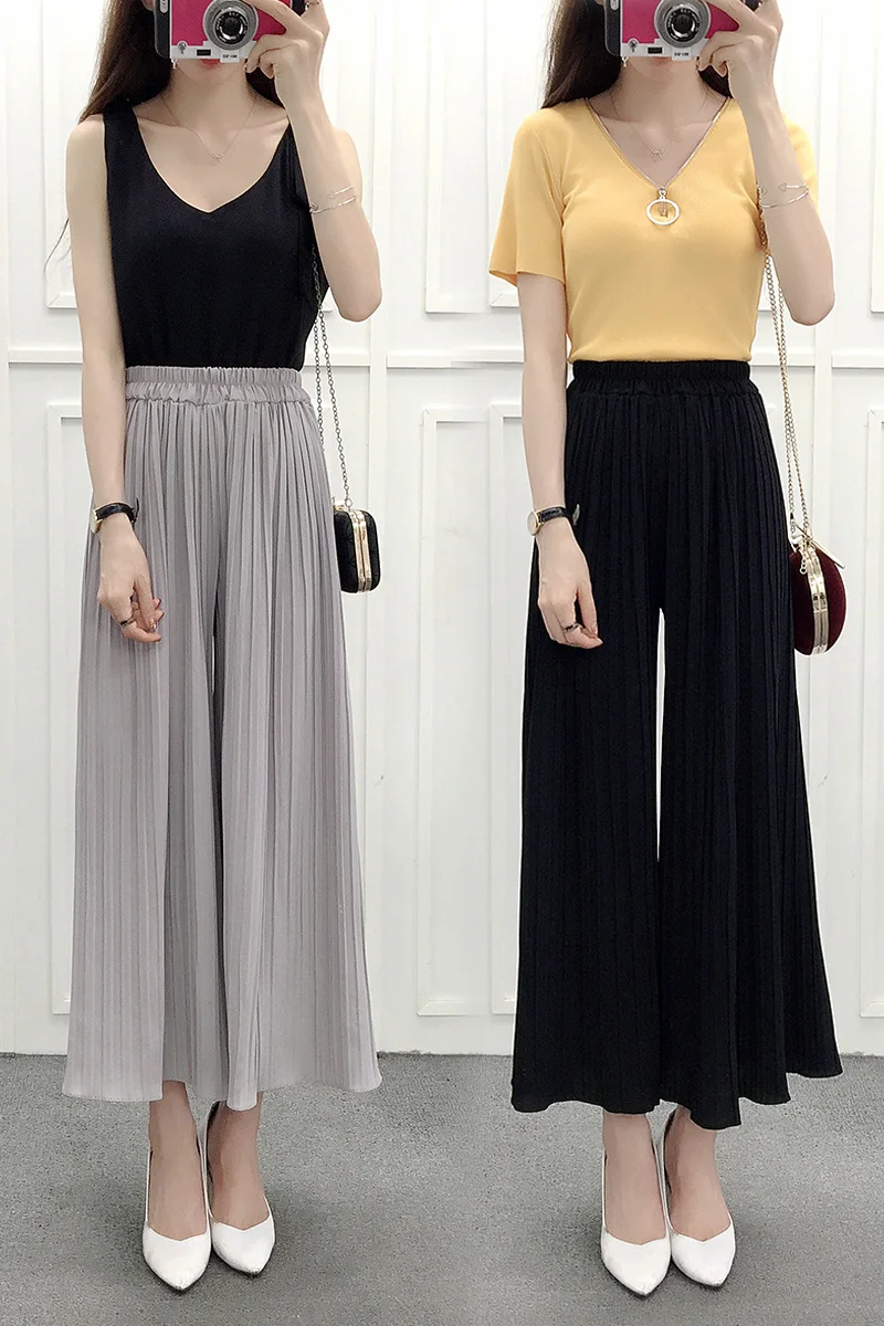 2019 новые осенние Для женщин брюки с широкими штанинами Комбинезон девятью