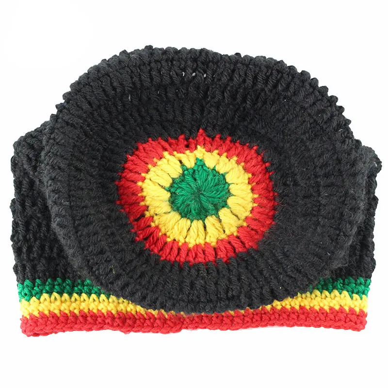 Модная шапка унисекс Rasta зимние теплые вязаные крючком шапки ручной работы Jamaican