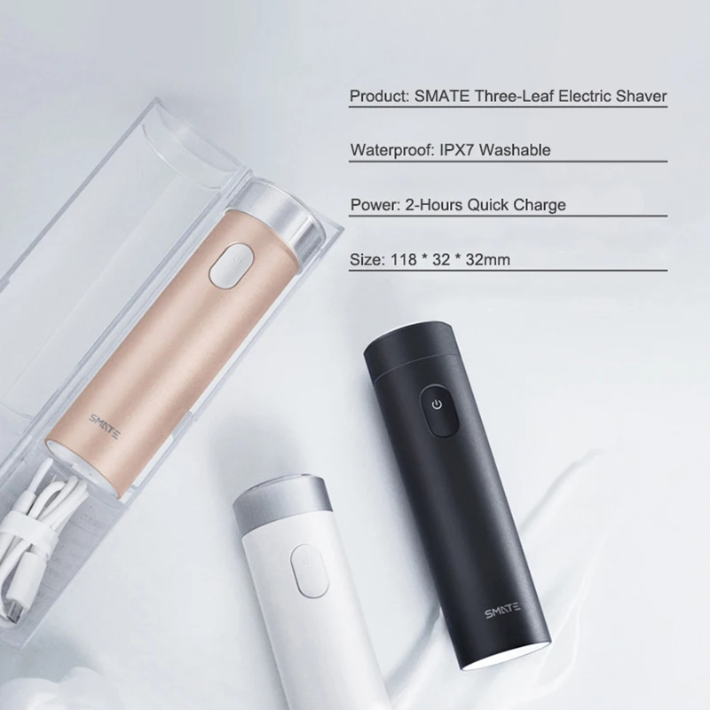 Xiaomi Smate электробритва для мужчин перезаряжаемая USB сухая влажная бритвенная
