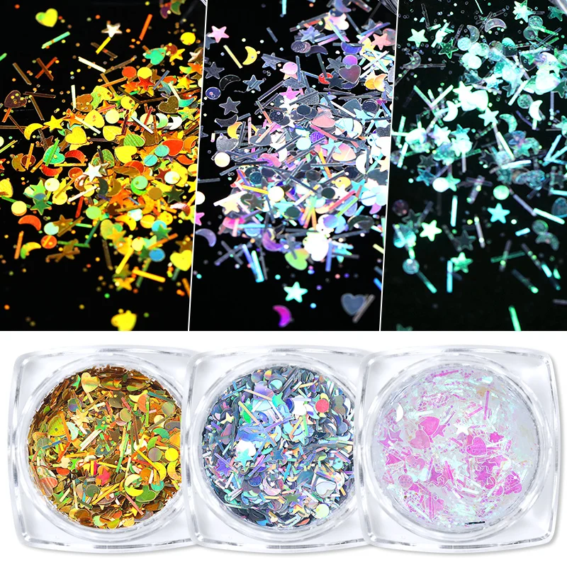 Голографическая бабочка чешуйчатая красочная пудра для ногтей блестки с