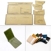 diy short wallet acrylic template leather id bank card bag kraft paper pattern diy leather craft supplies handmade pattern tool