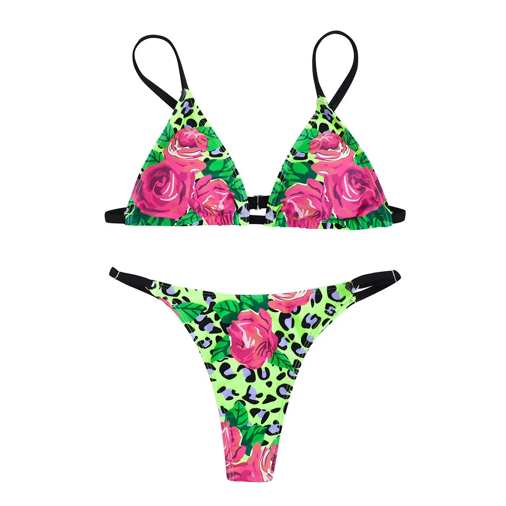 Женский купальник сексуальный купальный костюм бикини пуш ап гавайский