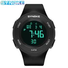 SYNOKE 9199 ударопрочные цифровые часы мужские 5ATM водонепроницаемый будильник Chrono Круглый циферблат Canlender черный светильник жесткая структура