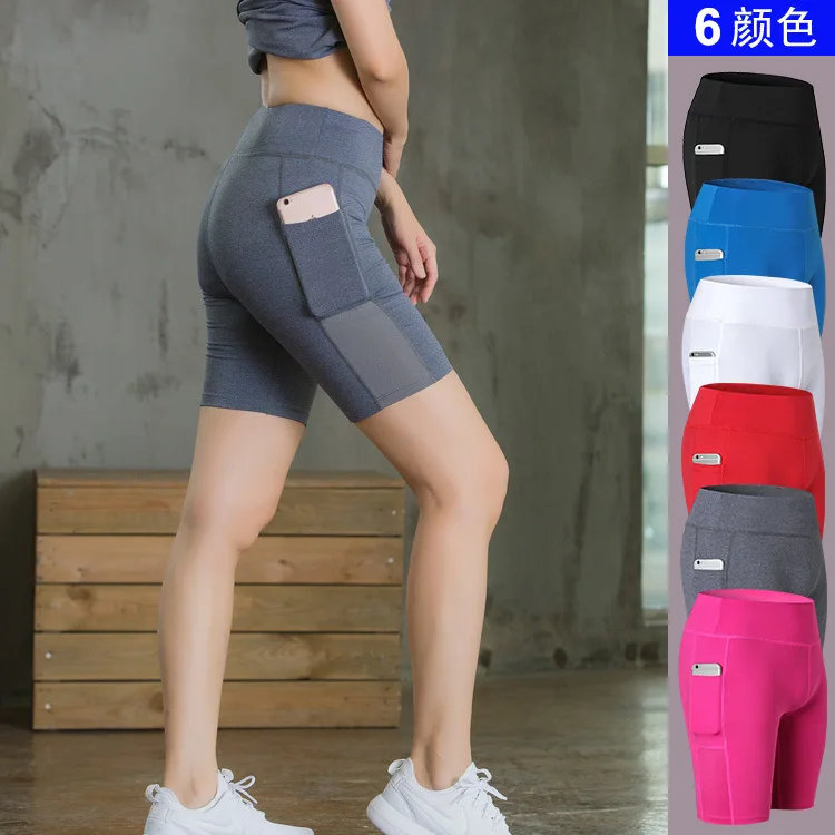 

women sport shorts elastic quickly dry with pocket sweatpant running jogger fitness gym workout yoga pant legging sportswear