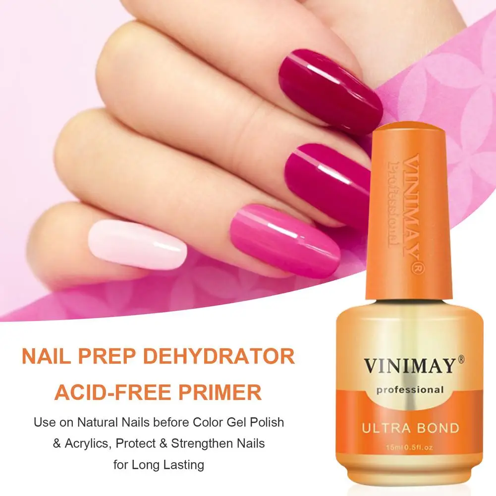 

Professional Nail Primer Bond Acid-Free Nail Bonding Primer Help Adhere Natural Nails Fast Dry Dehydrator Base Varnish Manicure