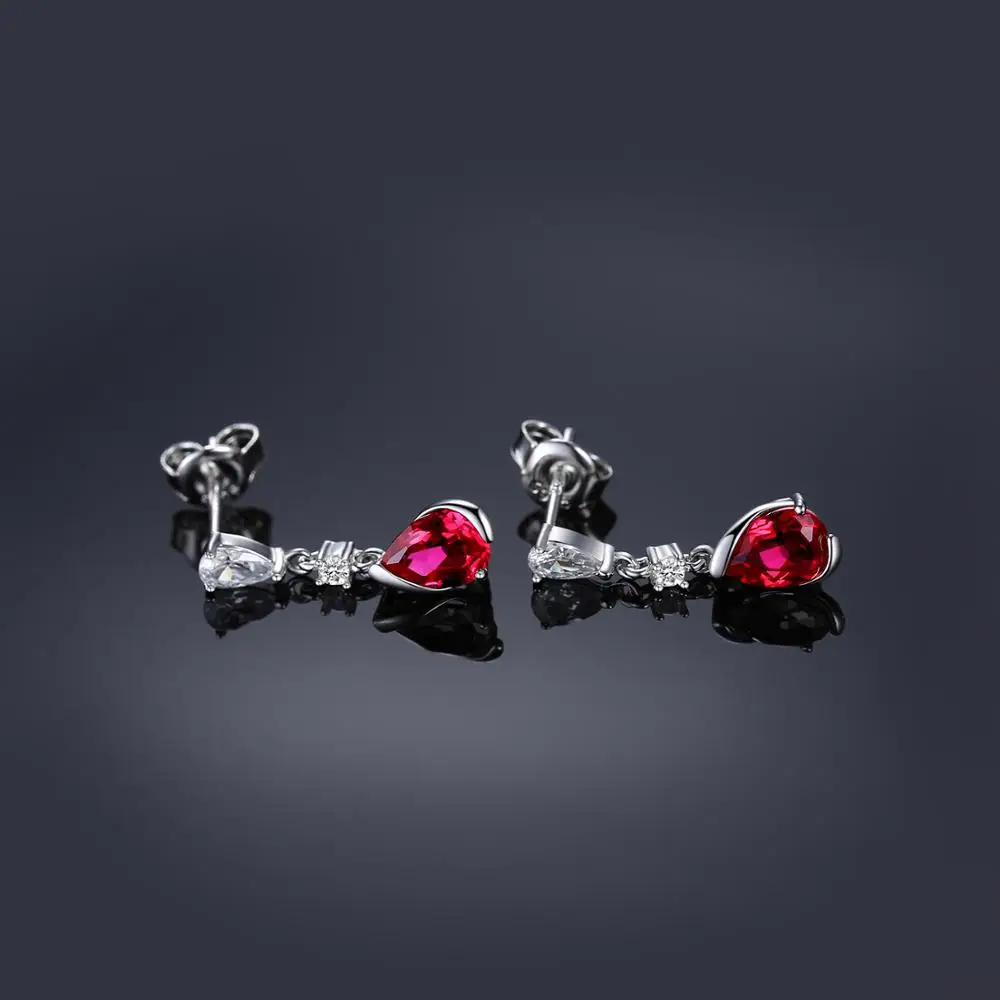 Ювелирный дворец 2.4ct создан рубиновые висячие серьги 925 пробы серебряные для