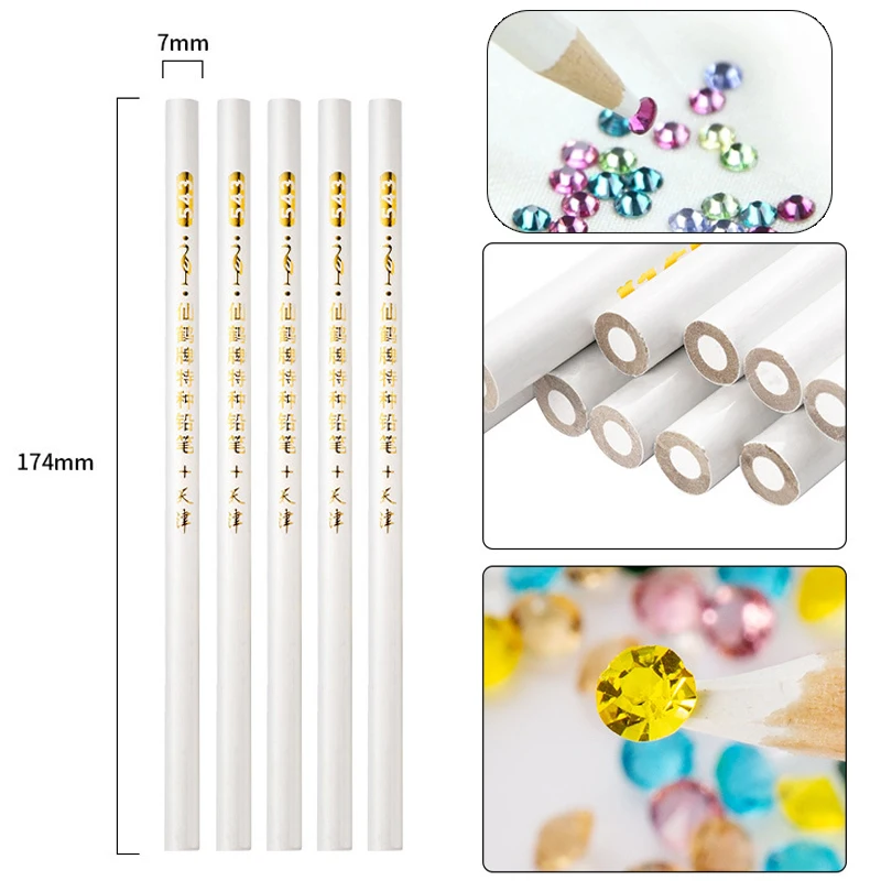 

5 шт./упак. Стразы для дизайна ногтей, инструмент для свертывания драгоценных камней, восковой карандаш, деревянная ручка, стразы для украшен...