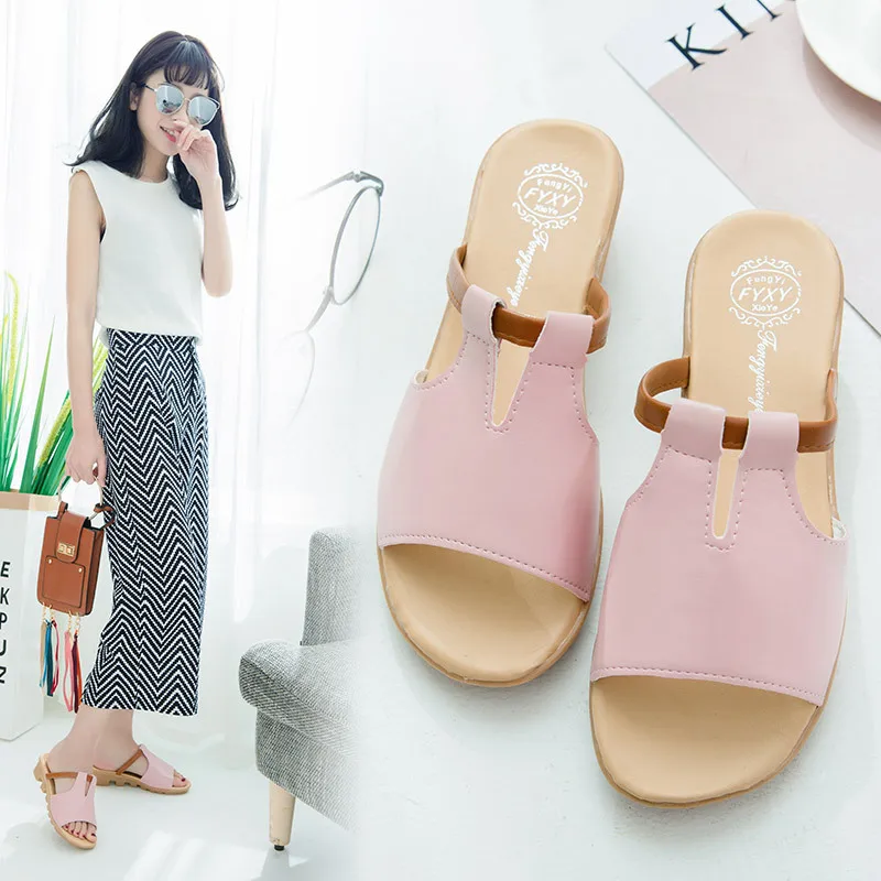 

Сандалии и тапочки женские на толстой подошве, пляжные модные повседневные Нескользящие шлепанцы на плоской подошве, летняя обувь