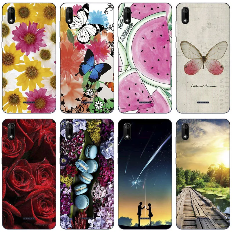 Soft silicone Phone Cases For Wiko Y50 Y60 Y70 Y80 TPU Material Case Back Cover Coque Print painting Flower style | Мобильные