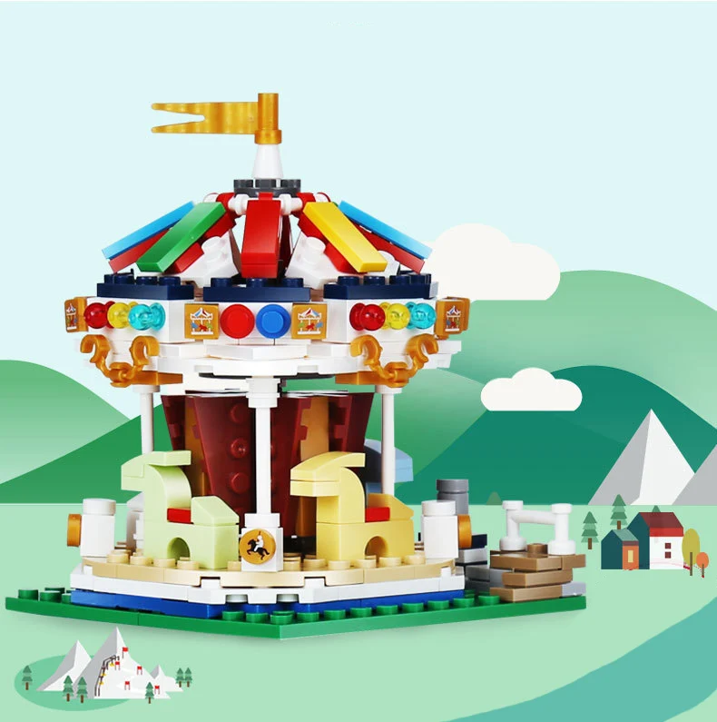 Креативные аттракционы для парка развлечений мини-конструктор moc карусель