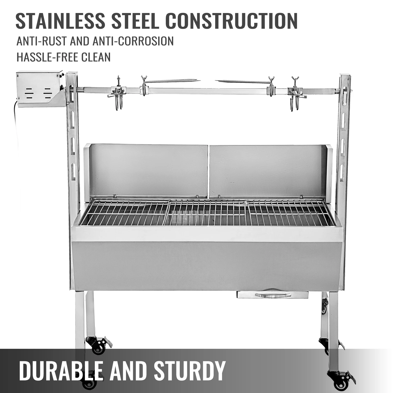 

Electric Griddle Grill Stainless Steel Barbecue Pig Goat Machine Picnic Grilling Fish Vegetable Outdoor Baking Kitchen Access