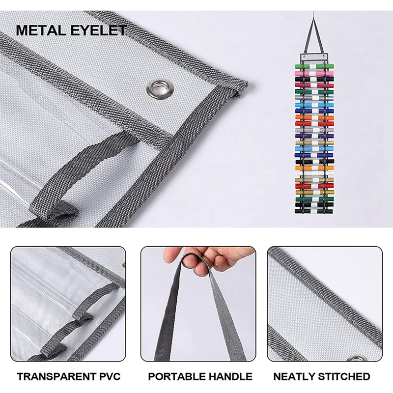 Vinyl Storage Organizer 24 Holes Roll Holder Hanging Craft Gift Wrap for Room Closet Door | Дом и сад