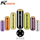 100 шт., 4-полюсный стерео мини-разъем 3,5 мм, алюминиевый корпус, 3,5 гнездо, аудиоразъем для наушников, адаптер для наушников, 7 цветов