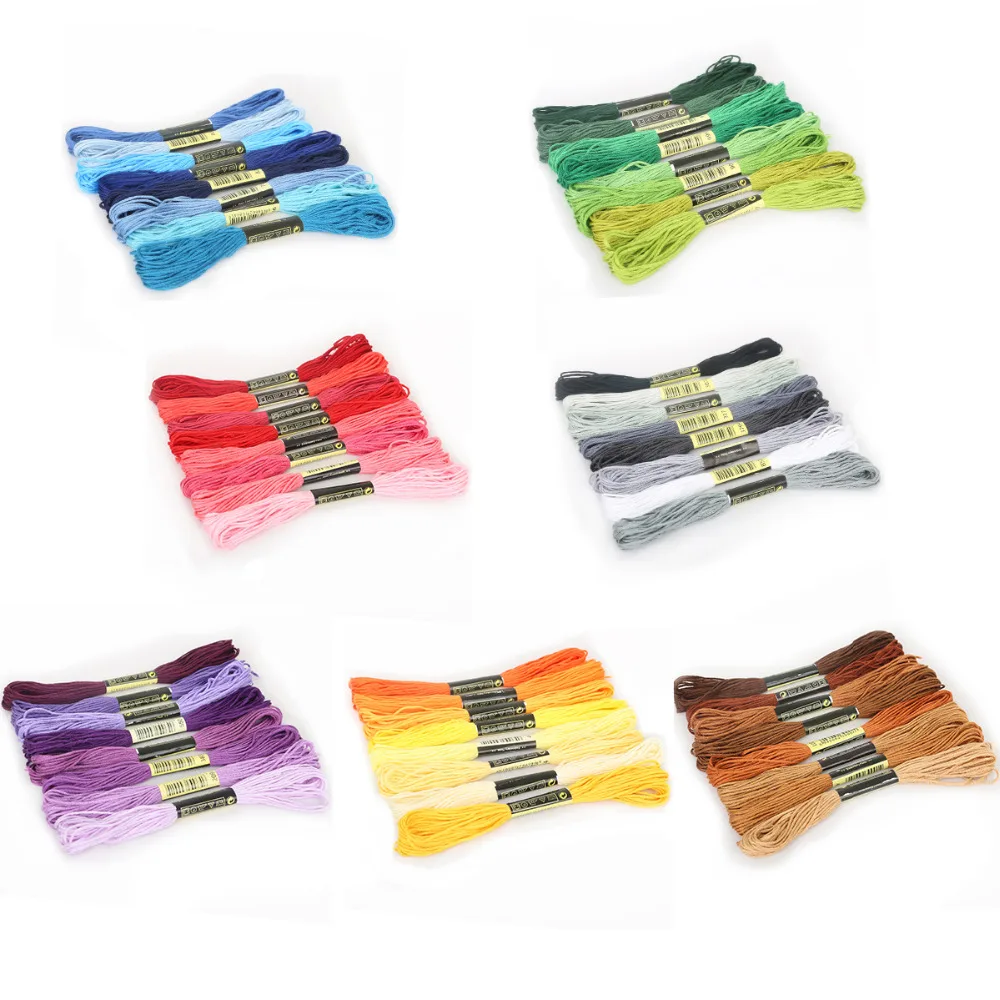 

Ayevin New 50 pcs Random Color embroidery DIY Silk Line Branch Threads Similar Dmc Thread Floss Skein Cross Stitch Thread