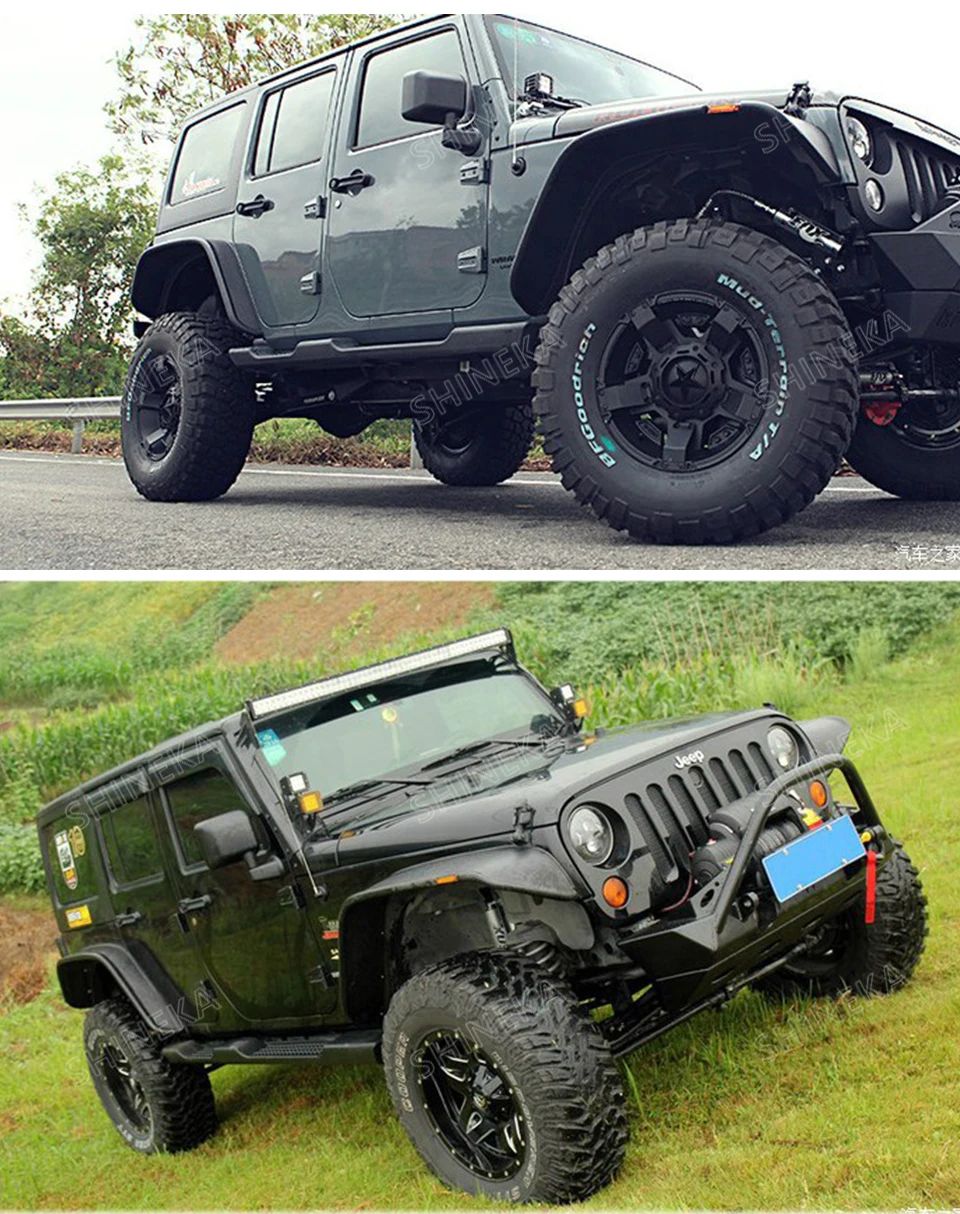 Брызговики SHINEKA для Jeep Wrangler JK 2007- колеса для бровей, брызговики, внедорожные аксессуары для Jeep Wrangler JK