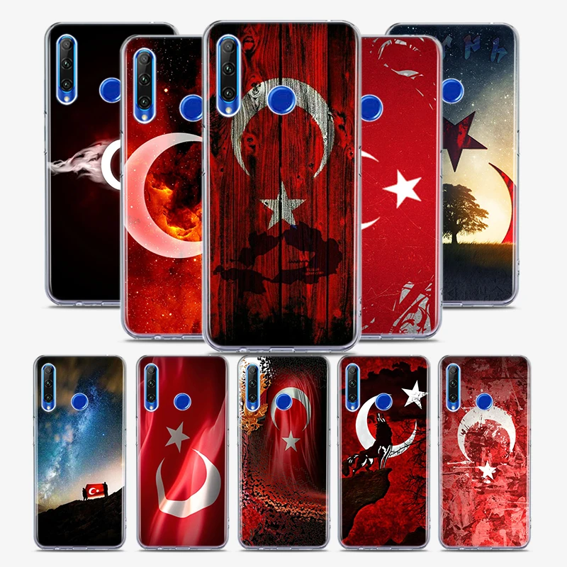 Силиконовый чехол для Honor 30 30S 30i 9 10 9A 9C 9S 9N 10i 10X 9X Lite Pro 5G с флагом Турции | Мобильные