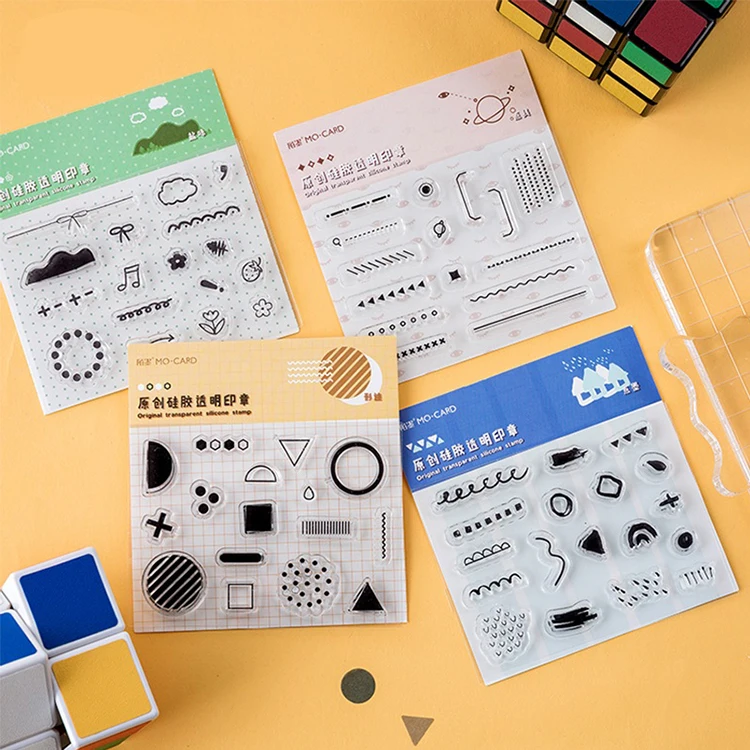 Силиконовые прозрачные штампы с геометрическим узором разделительная линия